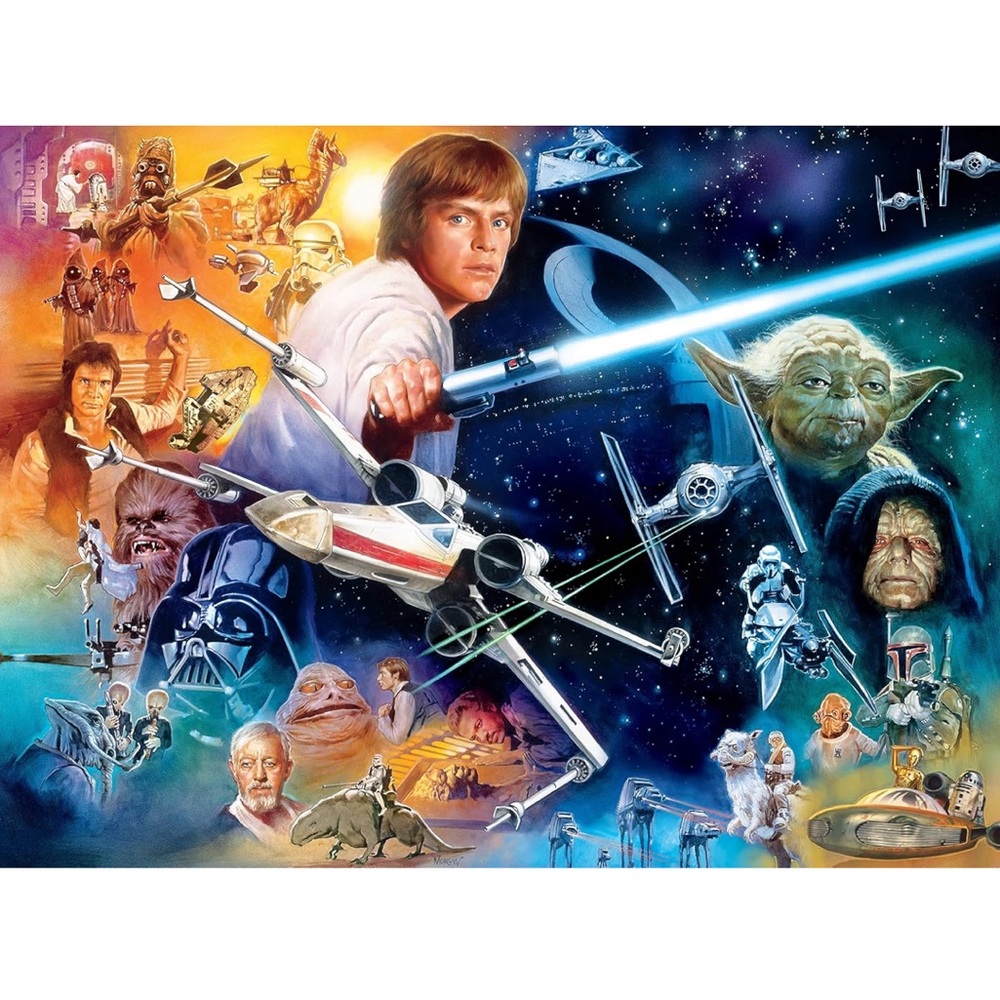 Star Wars Puzzle 2000 Pieces Iconic Characters Luke Skywalker Yoda Disney EUC